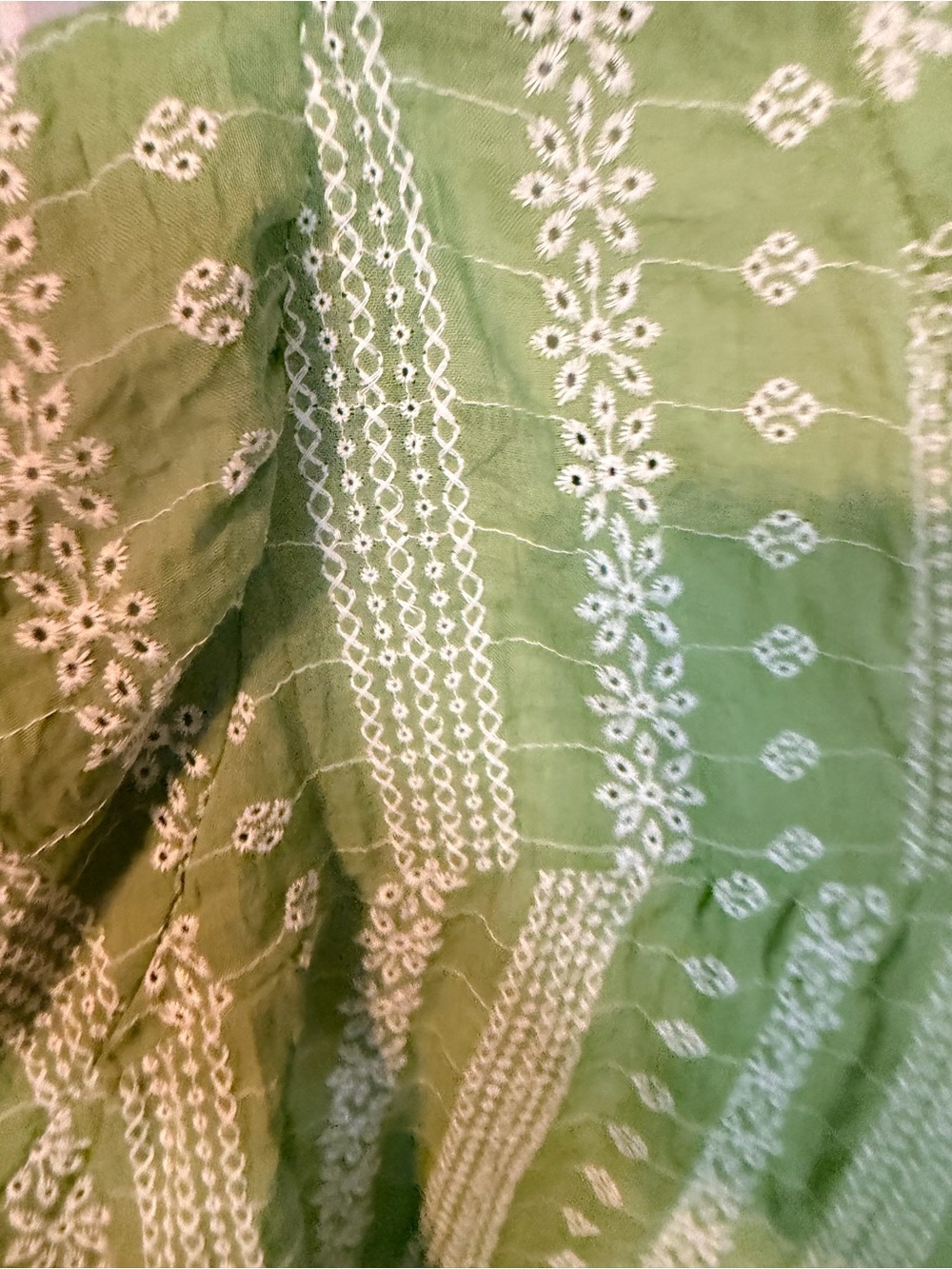 Umgee Light Green Embroidered V-Neck Tunic - Picture 5 of 5